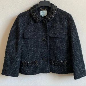 Kate Spade Madison Avenue Yazmen black beaded jacket blazer size 6 PLEASE READ